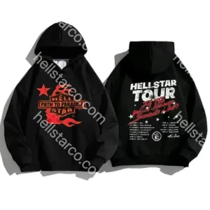 Black Hellstar Studios Biker Hoodie from hellstarco.com