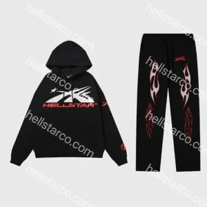 Hellstar Black And Red Sports Tracksuit from hellstarco.com