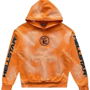 Hellstar Featuring Fire Orange Hoodie from hellstarco.com