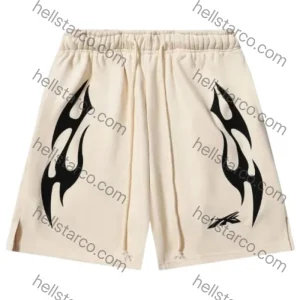 Hellstar Sports Flame Short In Beige from hellstarco.com