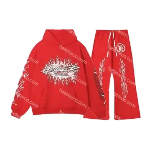 Hellstar Studios Records Red Tracksuit from hellstarco.com